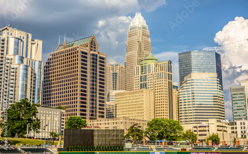 charlotte north carolina city skyline from bbt ballpark