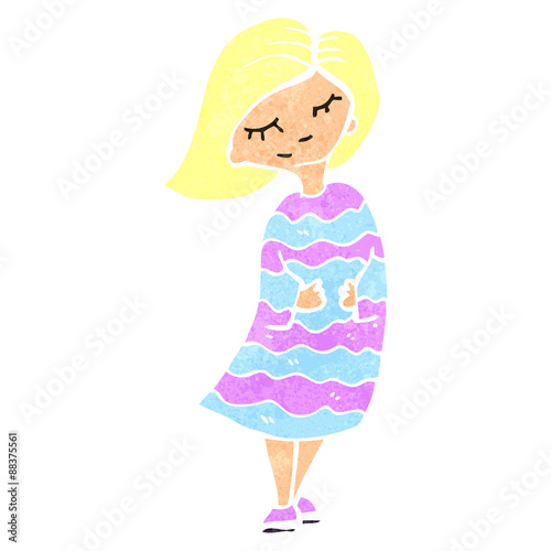 retro cartoon blond girl