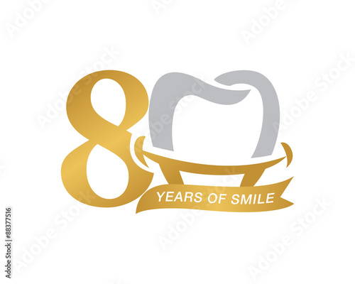 anniversary gold tooth logo 80