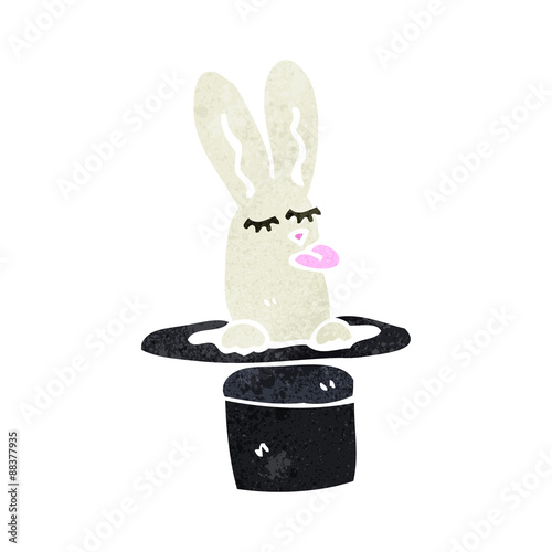 retro cartoon rabbit in hat