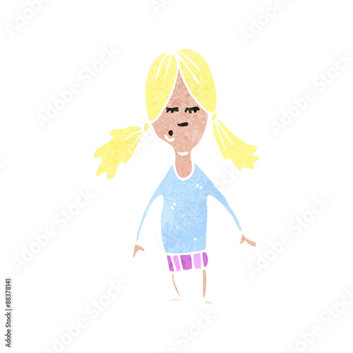 retro cartoon blond girl