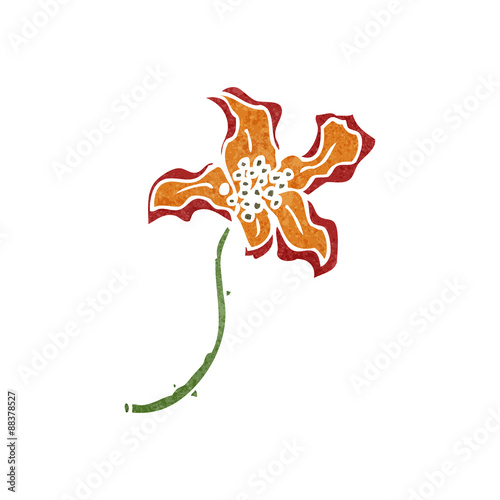 retro cartoon exotic flower
