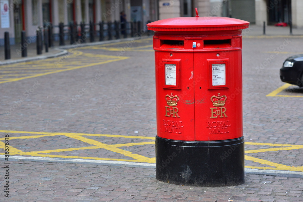 An old British post box in the centre of London, England. An old British post box in the centre of London, England.