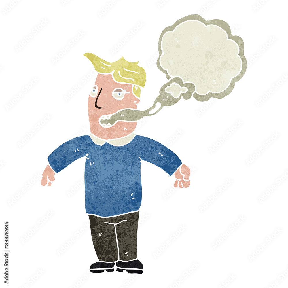 retro cartoon man with bad breath retro cartoon man with bad breath