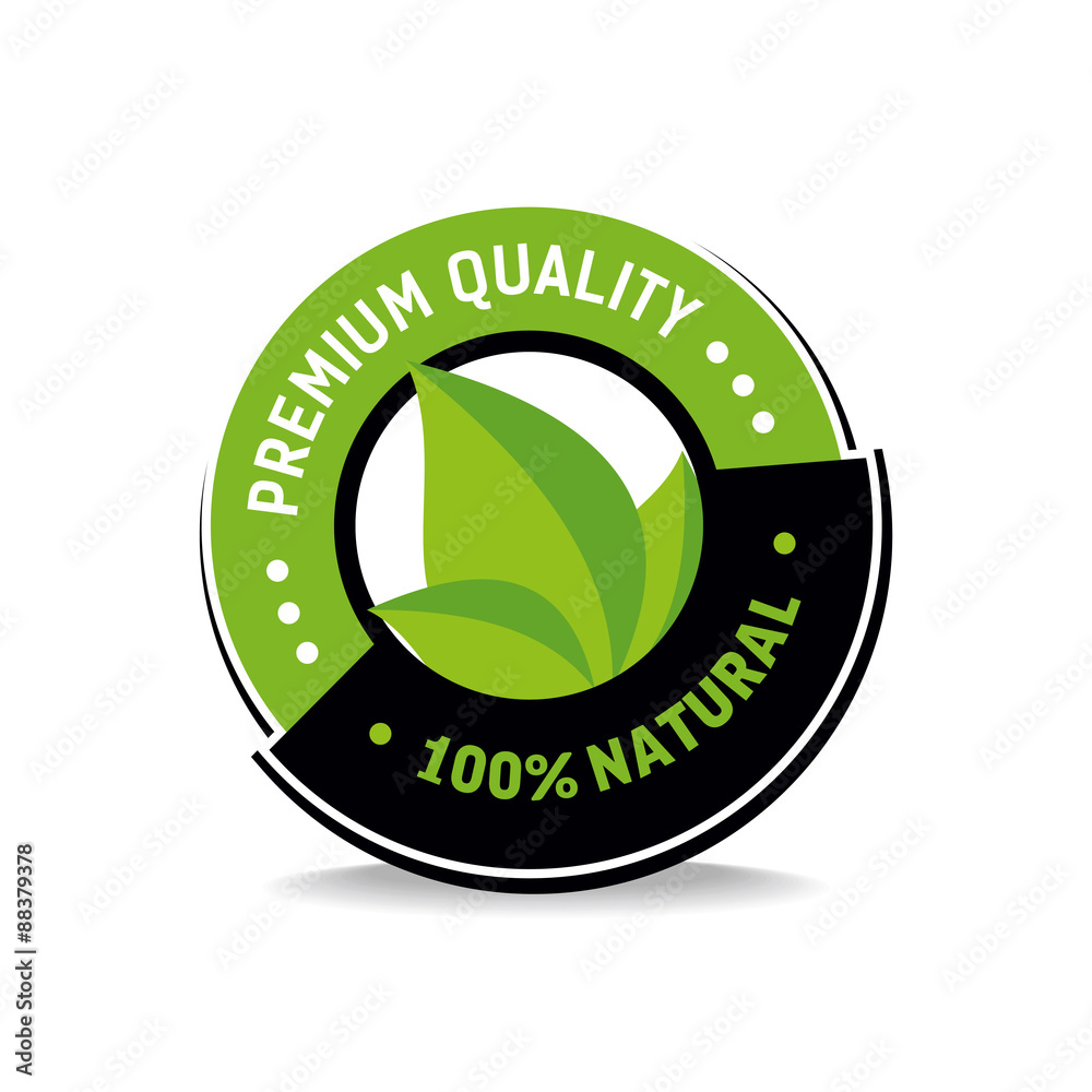 100% natural label.Vector illustration
