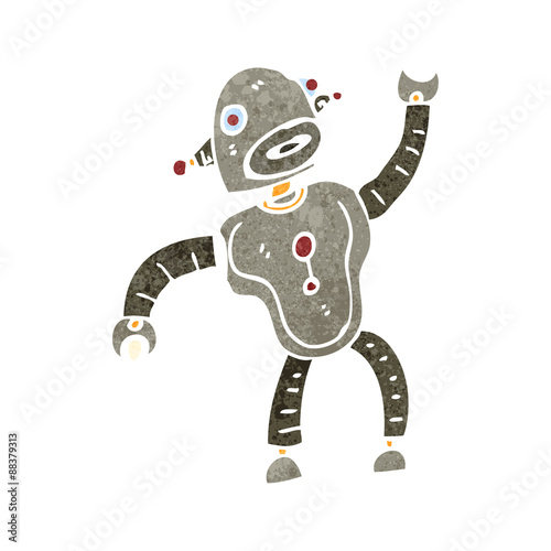 retro cartoon dancing robot