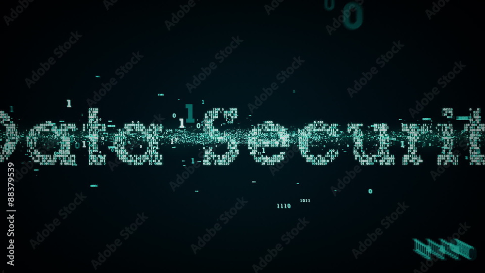 Binary Keywords Data Security Blue