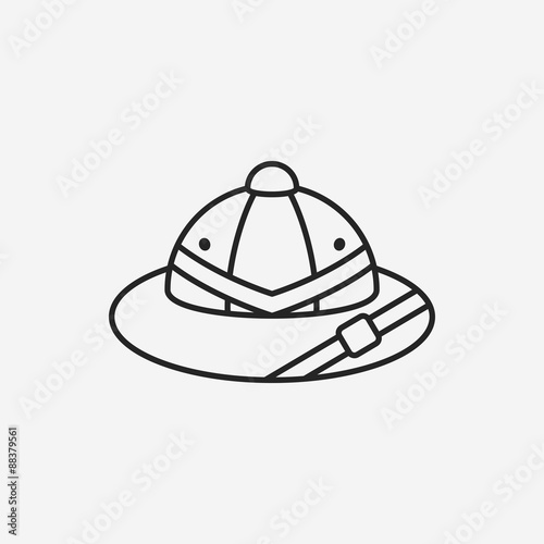 camping hat line icon