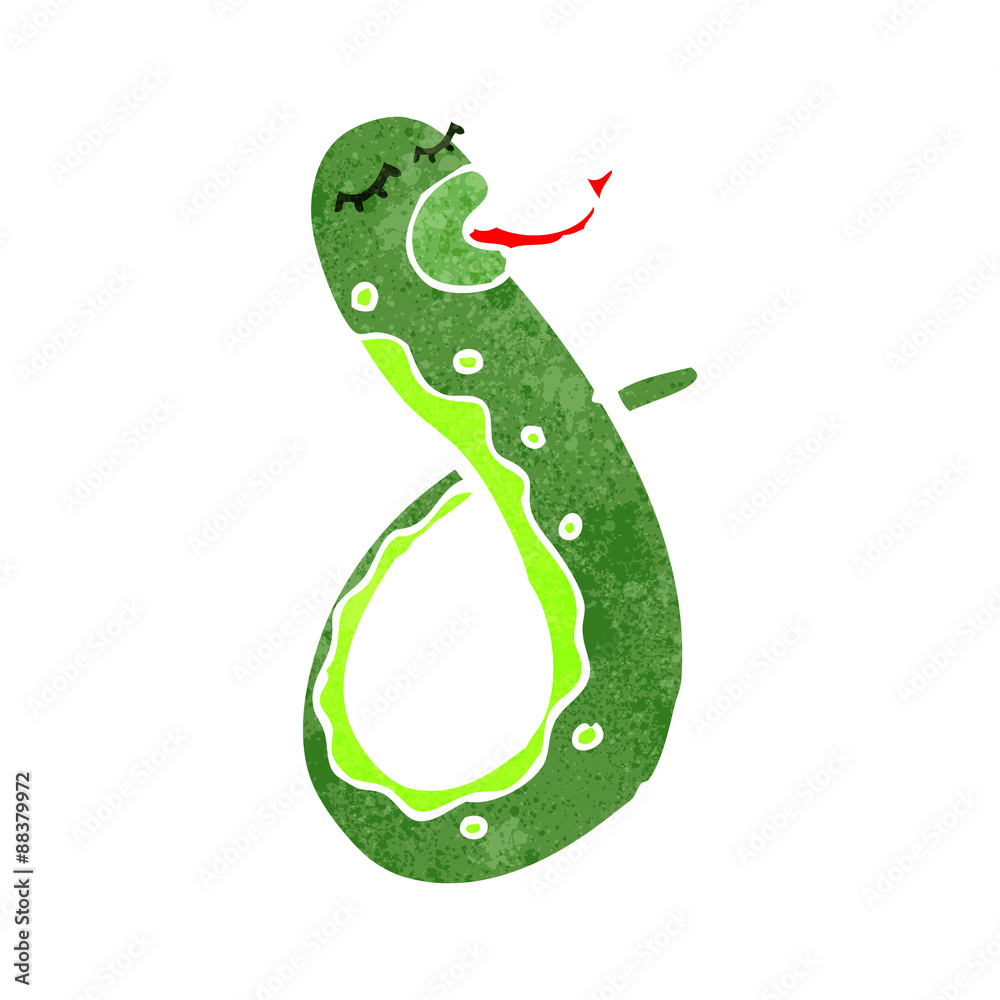 funny retro cartoon snake