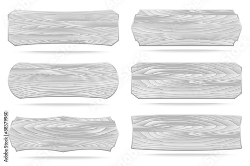 Shapes white wooden sign boards