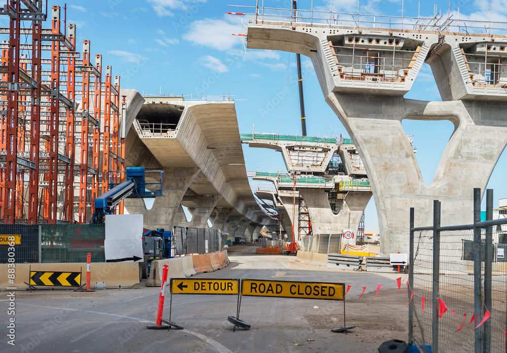 Naklejka premium road under construction