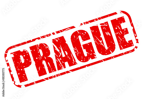 PRAGUE red stamp text