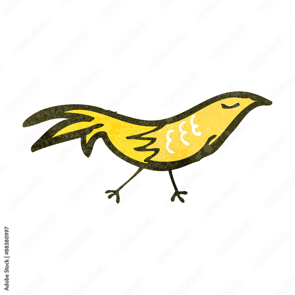 Obraz premium retro cartoon yellow bird