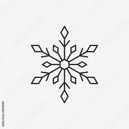 snowflake line icon