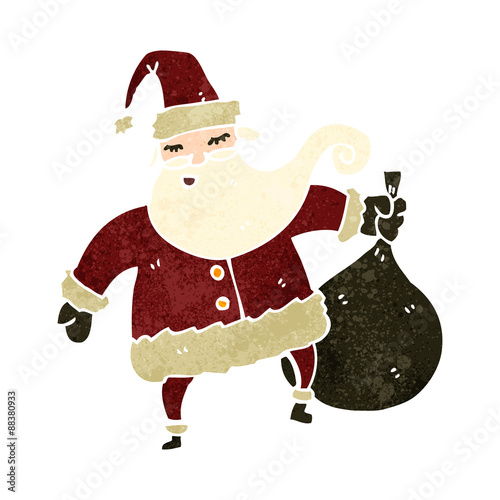 retro cartoon santa claus