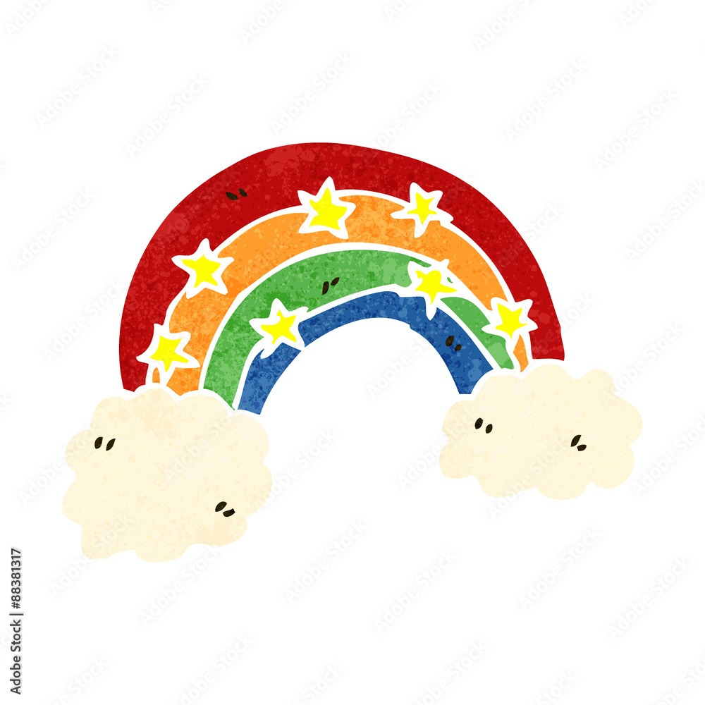 Obraz premium retro cartoon rainbow symbol