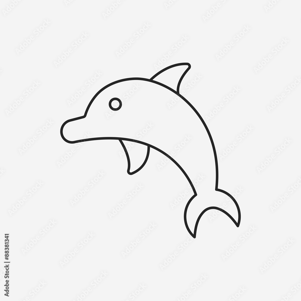 Fototapeta premium dolphin line icon