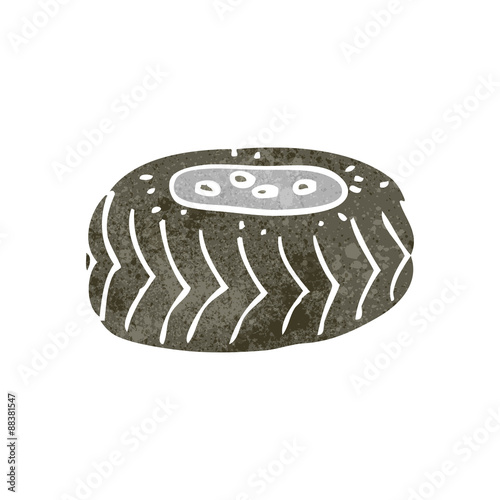 retro cartoon car wheel