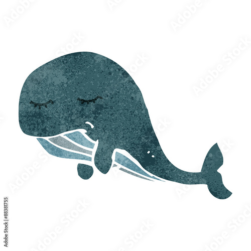 retro cartoon whale