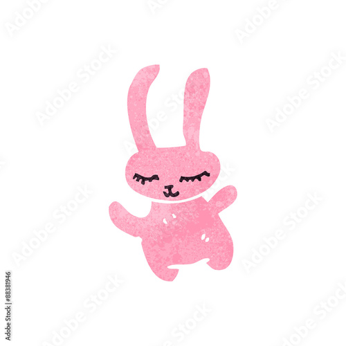 retro cartoon little pink rabbit