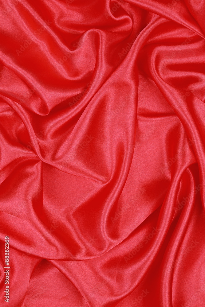 Obraz premium Red Silk cloth of wavy abstract background