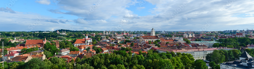 Vilnius, panoramic view of Old City from Mount of Gediminas