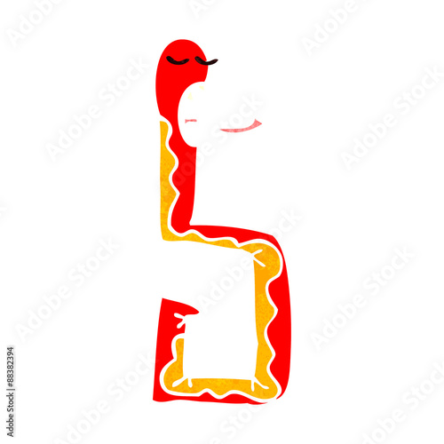 retro cartoon poisonous snake