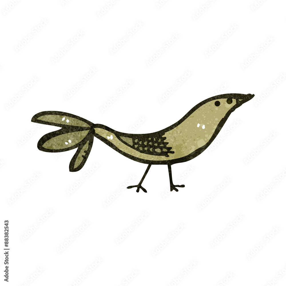 retro cartoon bird