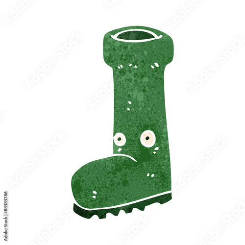retro cartoon wellington boot