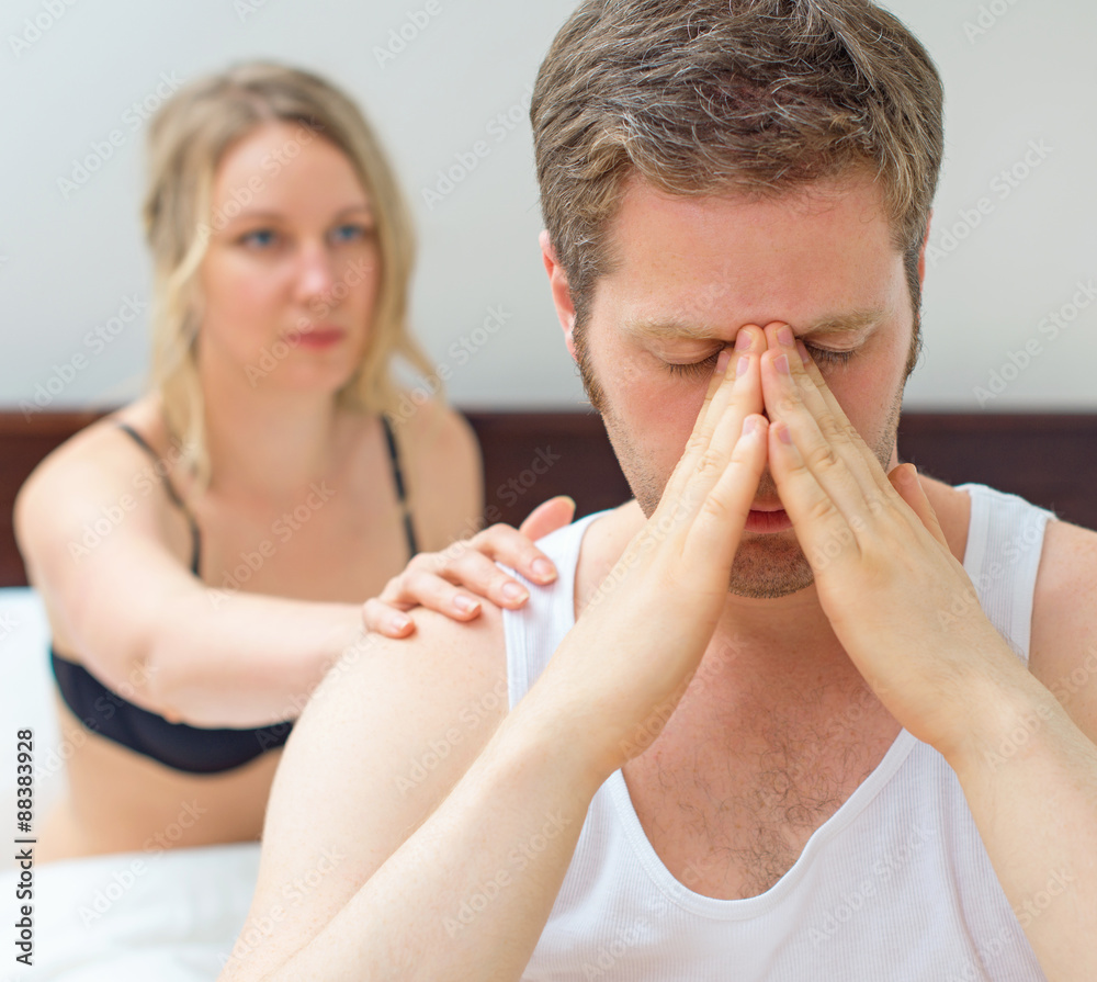 Upset young couple having problems with sex. Stock Photo | Adobe Stock