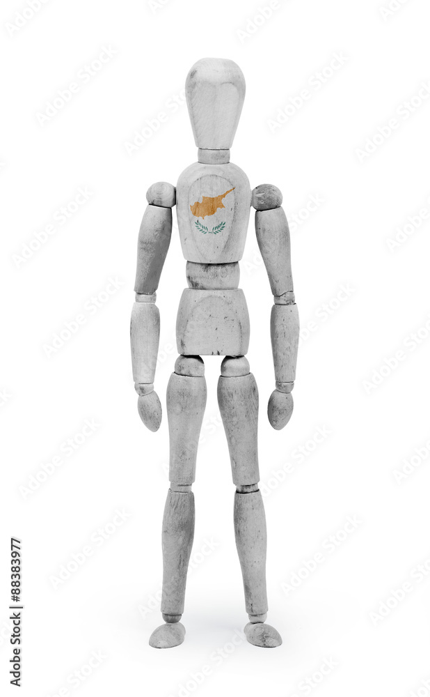 Wood figure mannequin with flag bodypaint - Cyprus Wood figure mannequin with flag bodypaint - Cyprus