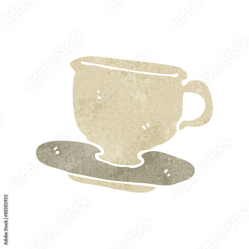 retro cartoon cup and saucer