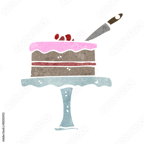 retro cartoon cake on stand