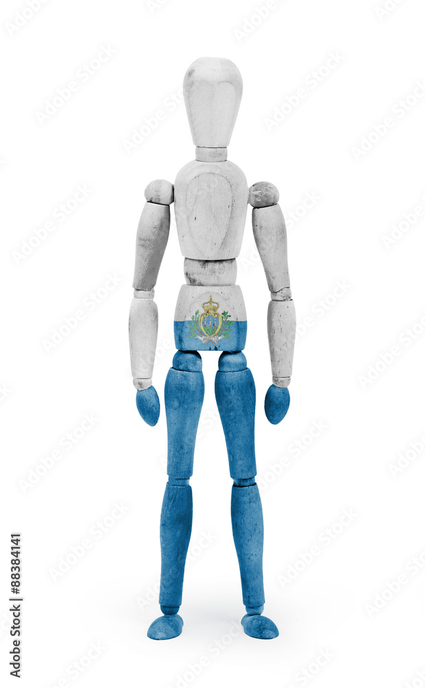 Wood figure mannequin with flag bodypaint - San Marino Wood figure mannequin with flag bodypaint - San Marino