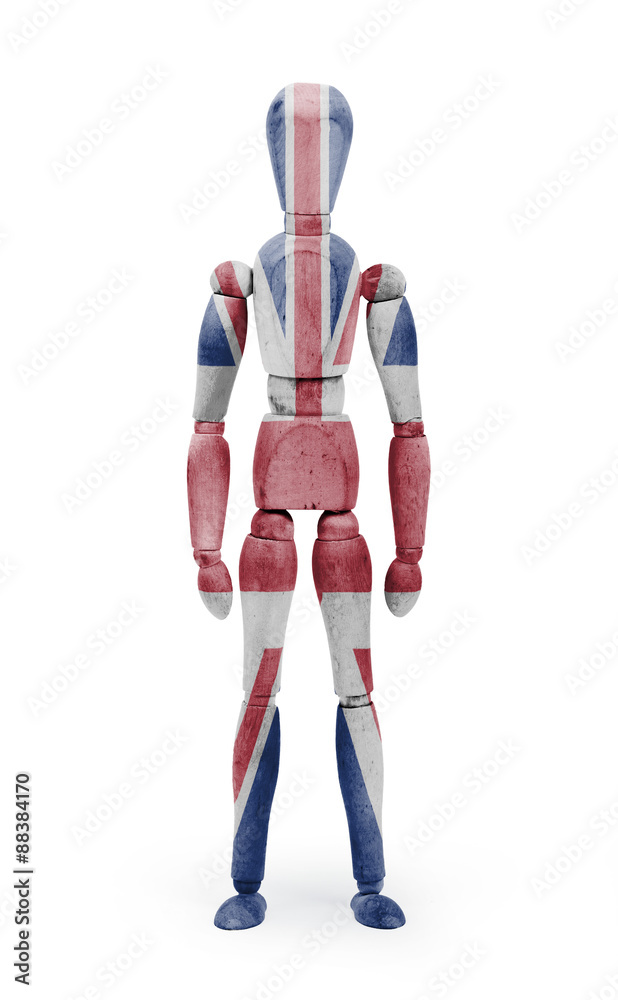 Wood figure mannequin with flag bodypaint - United Kingdom