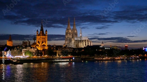 Dom of Cologne at night. Cologne, Germany photo