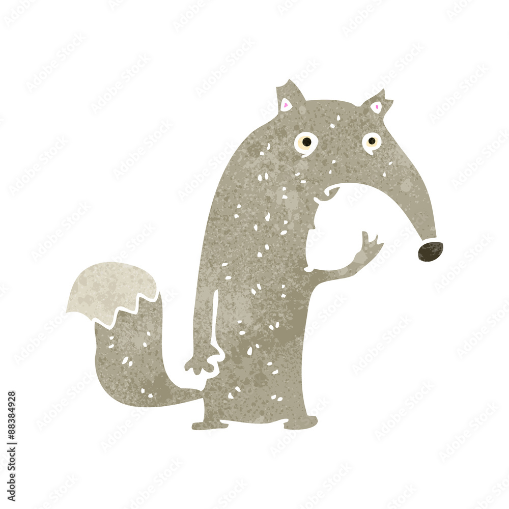 Naklejka premium retro cartoon funny wolf
