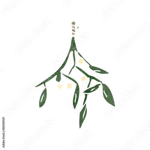 retro cartoon mistletoe