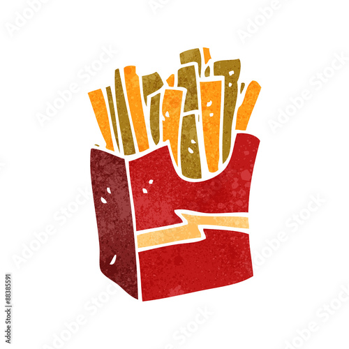 retro cartoon junk food fries