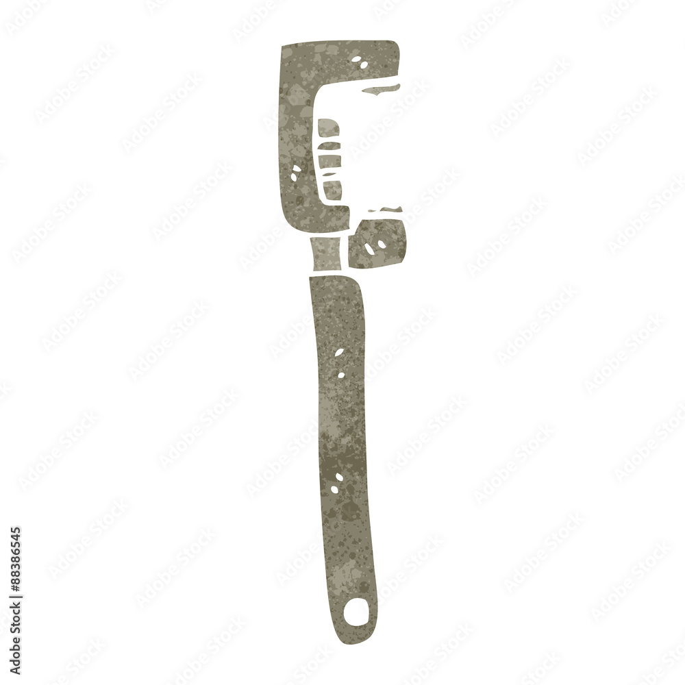 retro cartoon adjustable wrench retro cartoon adjustable wrench