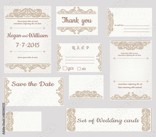 Set of wedding cards