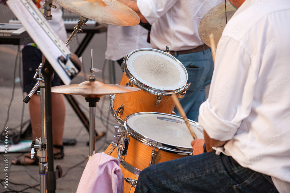 Fototapeta premium Drummer during the street concert