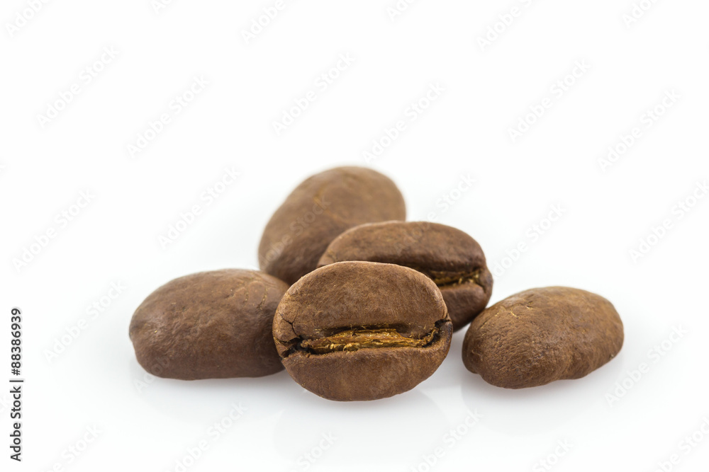 Roasted coffee beans. Roasted coffee beans.