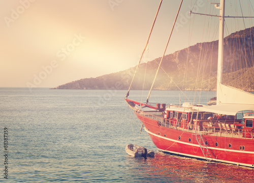 beautiful seascape with sailing boats photo