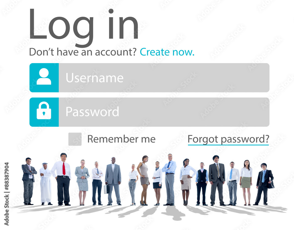 Business People LogIn Security Protection Seminar Concept