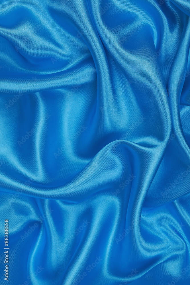 Blue Silk cloth of wavy abstract background Blue Silk cloth of wavy abstract background