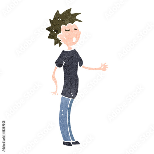 retro cartoon teenage boy