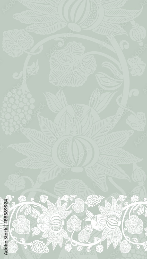 Fototapeta premium wedding card design, paisley floral pattern , India