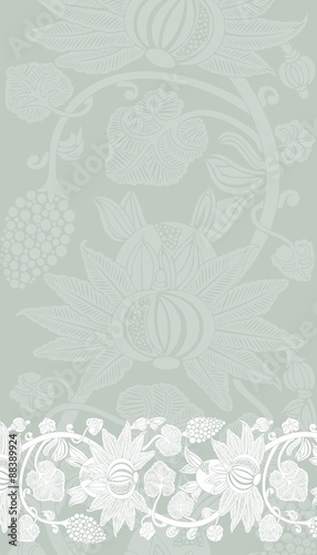 Fototapeta Naklejka Na Ścianę i Meble -  wedding card design, paisley floral pattern , India