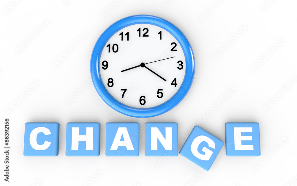 3d time for change concept 3d time for change concept